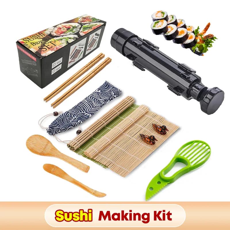 11 Pièces/ensemble Sushi Kit D'équipement Japonais Boule De Riz Rouleau De Gâteau Moule Sushi Multifonctionnel Fabrication De Moules Sushi Outils De Cuisine "sushi cuisine outils de cuisine