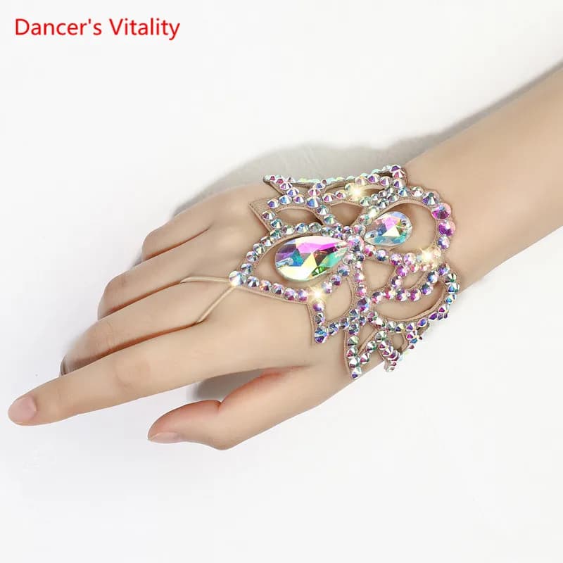 Bracelet de danse du ventre haut de gamme pour femme adulte, mitaines élégantes, Performance exquise, strass, accessoires assortis