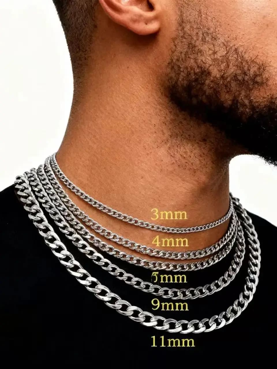 HNSP – collier étanche en acier inoxydable 316L pour hommes, chaîne à maillons plats cubains, bijoux minimalistes, accessoires de style Punk
