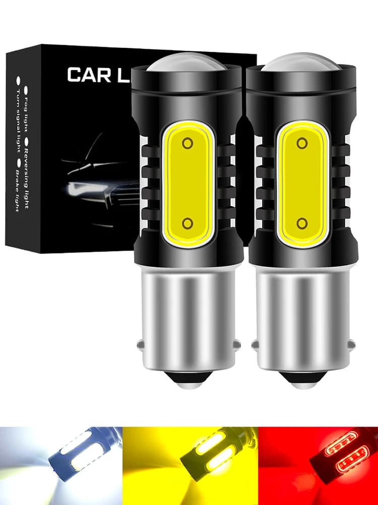 Ampoule LED BA15S PY21W BAU15S, 2 pièces, 12V COB 5SMD 7443 7440 W21W 3157 1157 BAY15D P21/5W, pour clignotant inversé