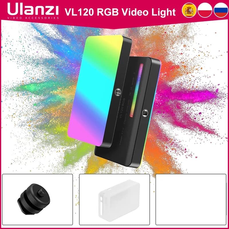 Ulanzi VL120 RGB caméra vidéo lumière Mini Portable 3100mAh photographie éclairage Smartphone Vlog lumière de remplissage RGB lumière vidéo