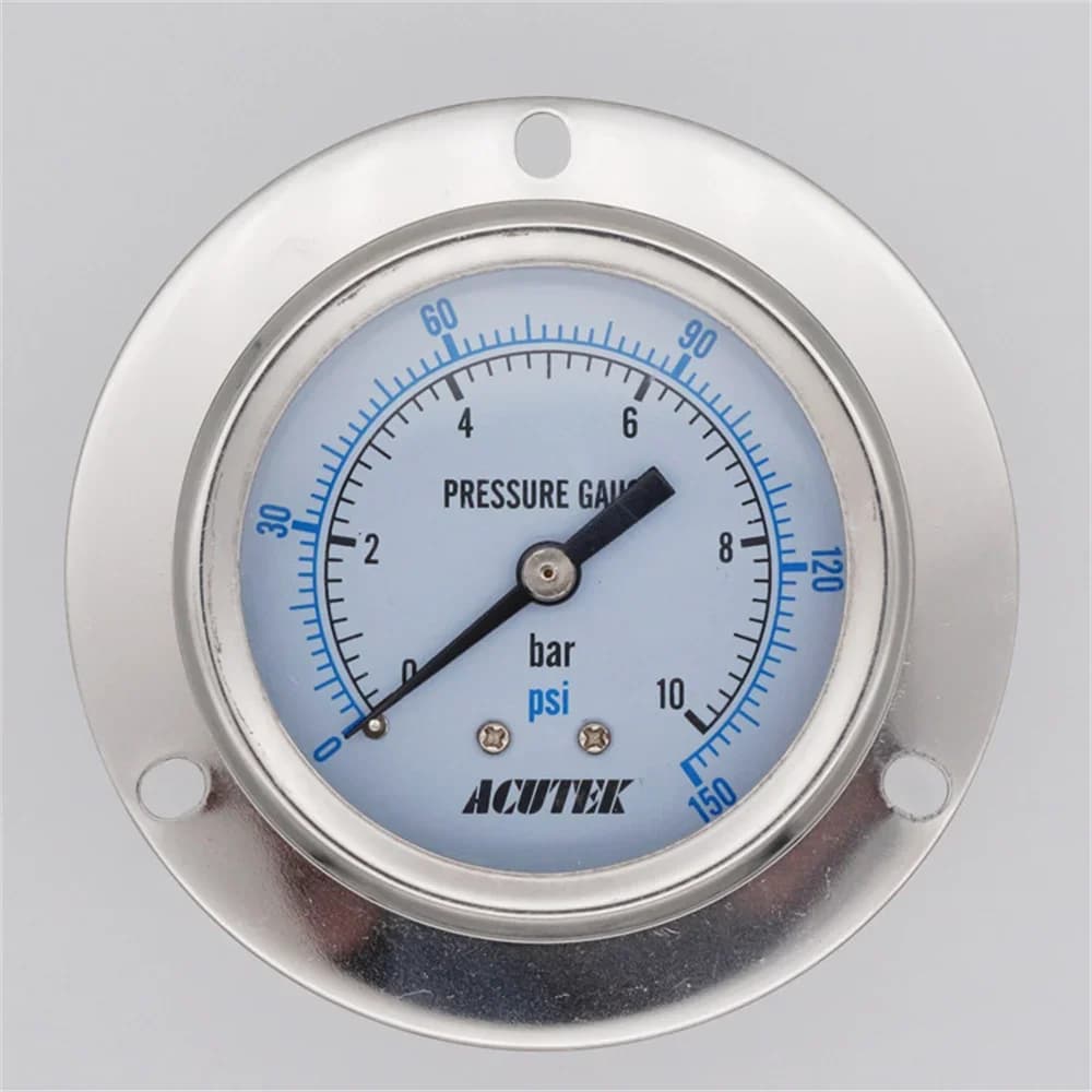 Manomètre à cadran de 60mm, 1/8 "1/4" BSP NPT, à montage arrière, en acier inoxydable SUS 304, affichage PSI, N2, vapeur, pneumatique, pour brassage à domicile