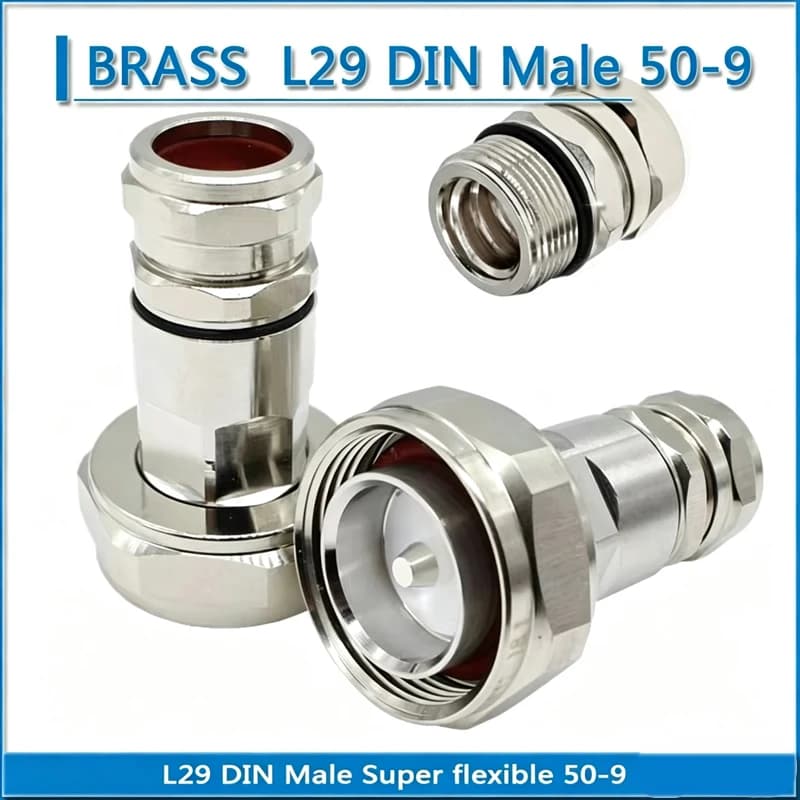 Connecteur coaxial RF L29 DIN mâle à sertir et à souder 1/2'' super flexible, connecteur d'alimentation 50-9 standard Andrew en laiton