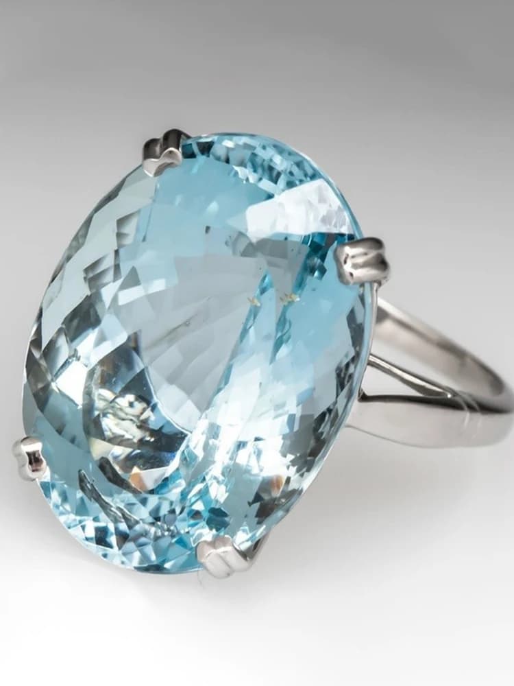 ZDADAN – bague aigue-marine en argent Sterling 925 pour femmes, bijoux de mariage à la mode, cadeau de fête de fiançailles