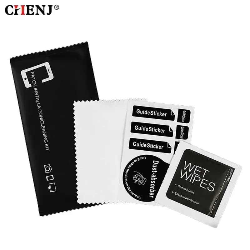 Lot de 10 lingettes humides, papier de nettoyage, pâte de film, ensemble d'outils pour verre trempé, écran de téléphone, objectif d'appareil photo, écrans LCD