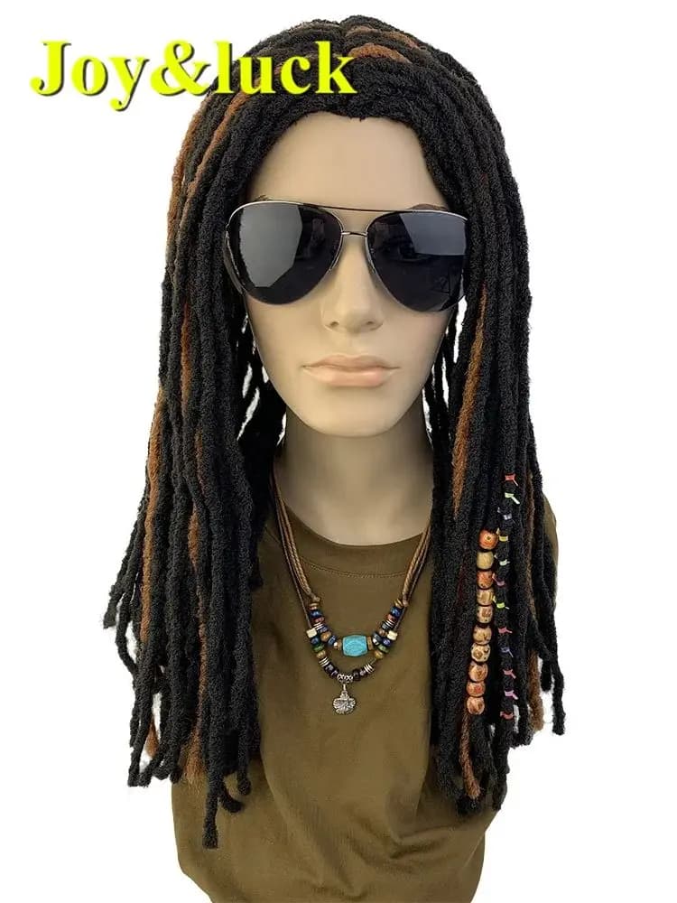 Perruque Dreadlock Longue pour Femme, Cheveux Tressés Synthétiques, Noir Mixte, Marron, Crochet, Partie Moyenne, Usage ix, 03/or