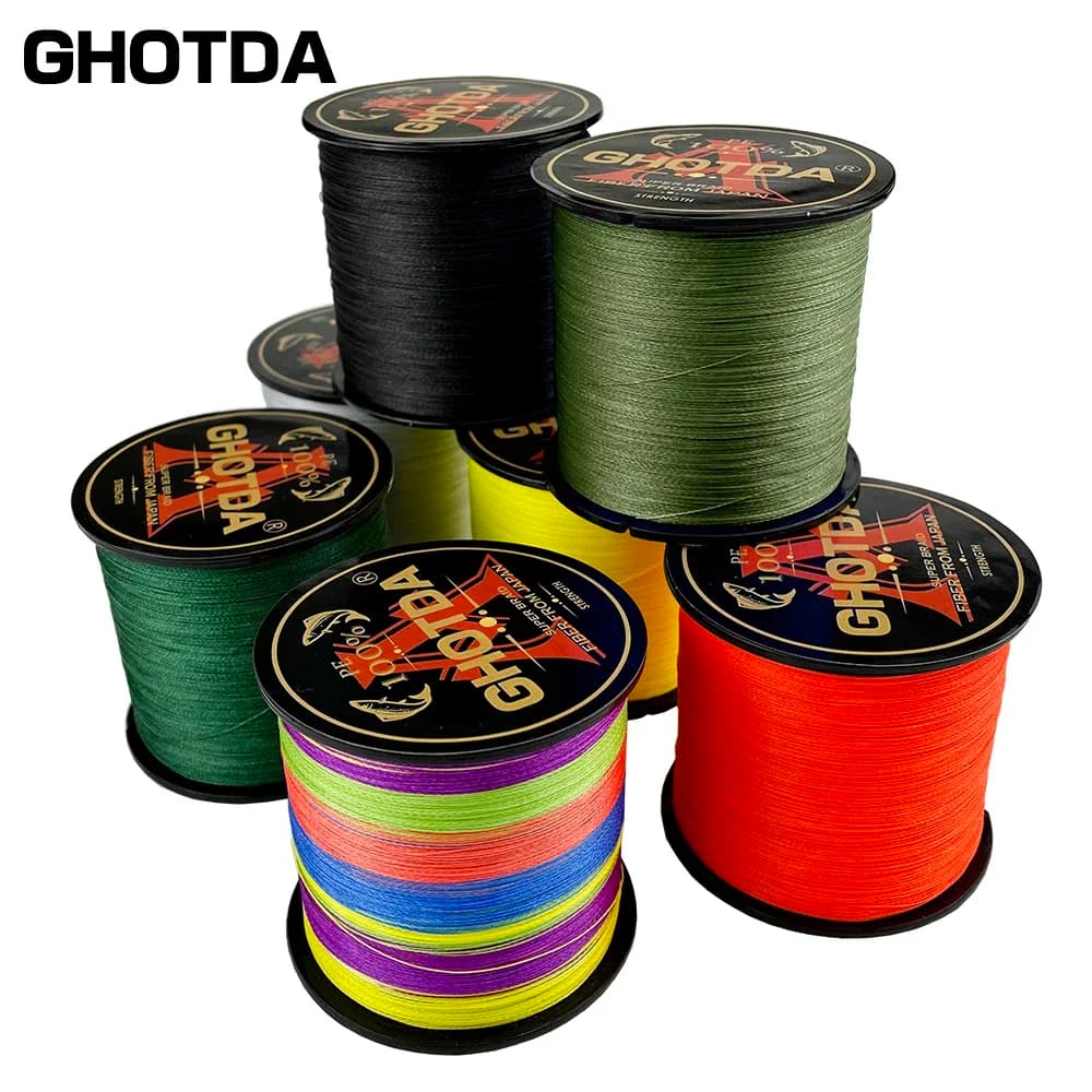 GHOTDA 300M 4 brins 8 brins tressé PE ligne de pêche Multifilament pour la pêche à la carpe