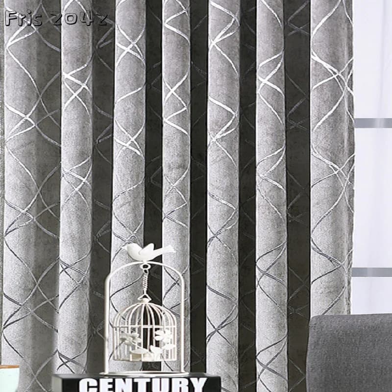 Rideaux modernes pour salon salle à manger chambre luxe gris café Beige rayé fenêtre tulle drapé occultant fini taille personnalisée