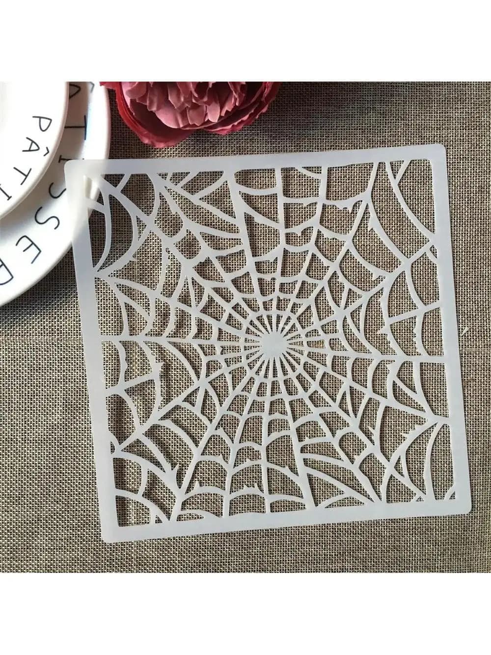Filet de toile d'araignée de 20cm, bricolage, pochoirs de superposition, peinture murale, Scrapbook, coloriage, gaufrage, modèle décoratif d'album