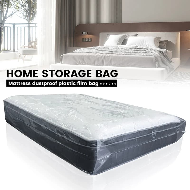 Sac d'emballage de protection de matelas 150/200x240x35cm, housse anti-poussière résistante à l'humidité, épaisseur 0.08mm PE Transparent, stockage à domicile mobile