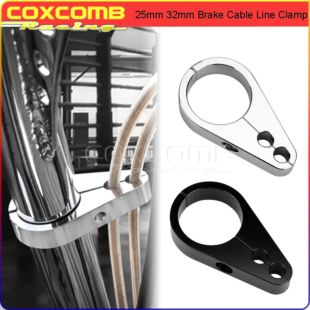 Serre-câble de frein en aluminium CNC, 25mm/32mm, 1 1/4 pouces, double support de câble d'accélérateur, barre de cadre pour Harley Honda Yamaha Suzuki Cafe Racer