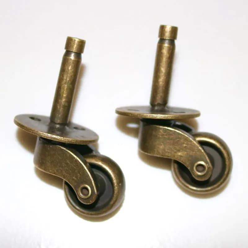 2 pièces/lot roue D: 25MM vieux Bronze alliage universel vis tige roulettes style européen meubles canapé roue poulie
