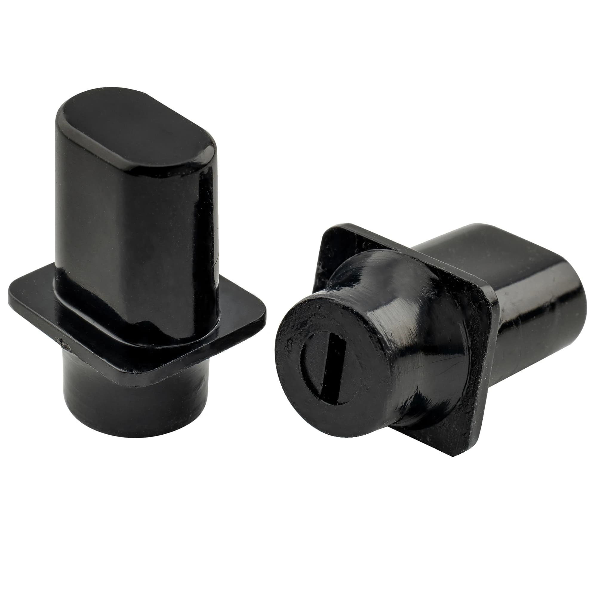Musiclily-JESwitch Tips for USA Fender Tele Style,Black, Pro Inch Size Top Hat, 3-Way 514-up Selector Knobs, Set of 2