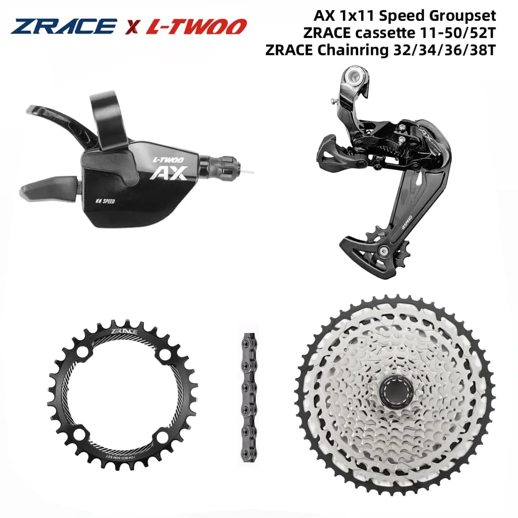 LTWOO AX11 11 vitesses, levier de dérailleur + dérailleur arrière 11s + cassette ZRACE 52T / plateaux + chaîne SUMC S11, PCR BEYOND M7000