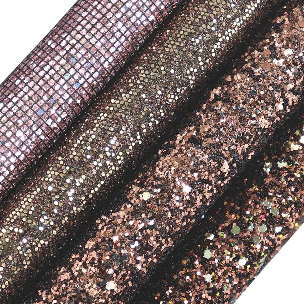 Rouleau de Tissu à Paillettes en Faux Cuir Synthétique pour Décoration de Boucles d'Oreilles, Couleur Marron Café, 30x134cm, DT014