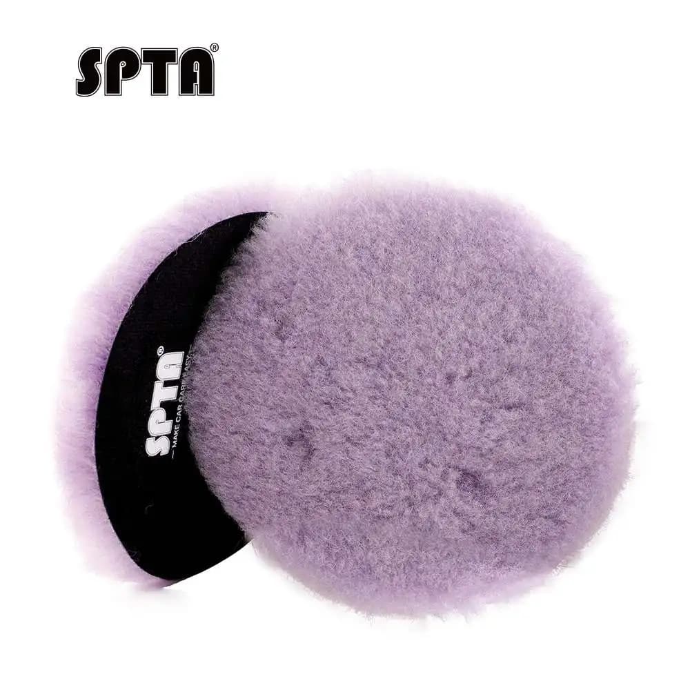 SPTA 1 pièce 3 "(80mm)/5"(125mm)/6"(150mm) tampon de polissage en laine violette d'agneau haute densité pour polisseuse RO/DA