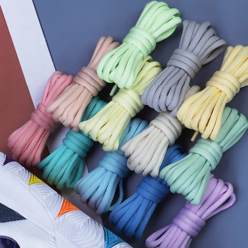 1 paire de lacets de chaussures ovales lacets athlétiques demi-ronds pour courir baskets lacets chaussures cordes durables sans lacet de décoloration