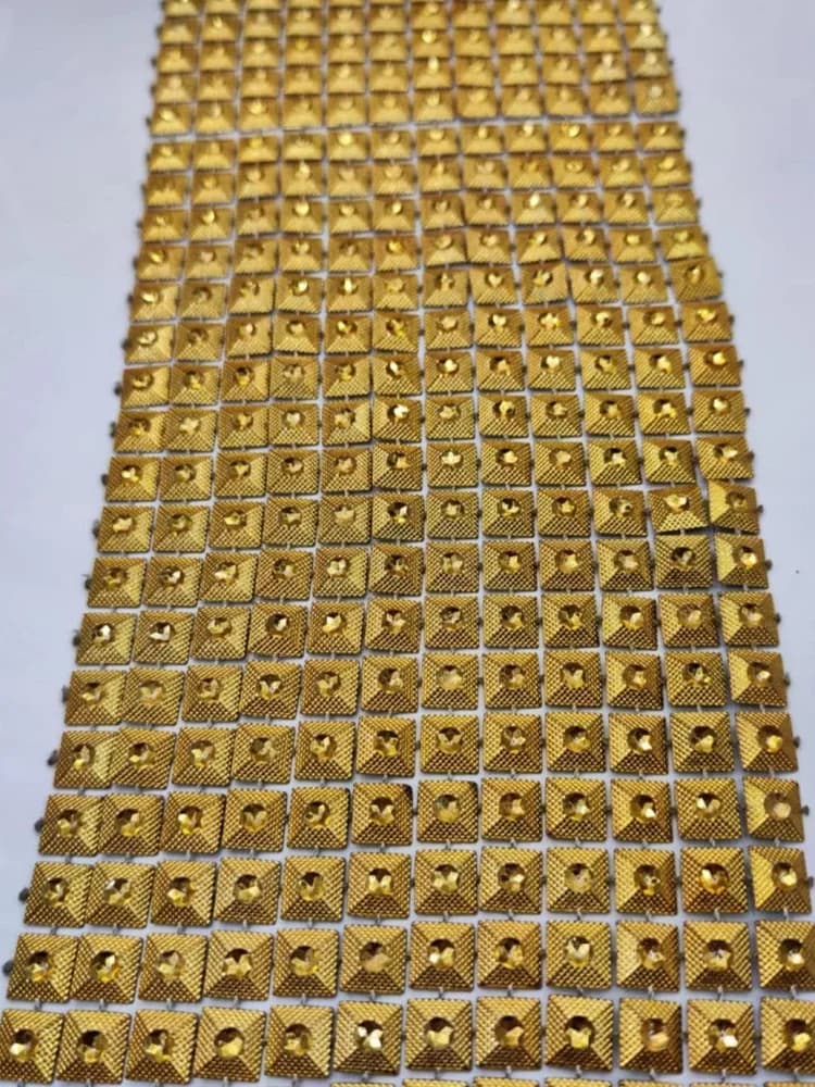JOTrim-Perles rectangulaires pliables pour la couture de fête de mariage, maille ronde, taches, sac à chaussures, décoration de casquette, 10 verges, 6 rangées