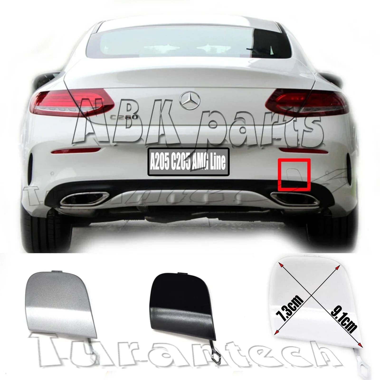Housse de remorquage arrière Convertible, pour Mercedes AMG C coupé C205, A205, C200, C43, 43, C63 S, C300, 15-21