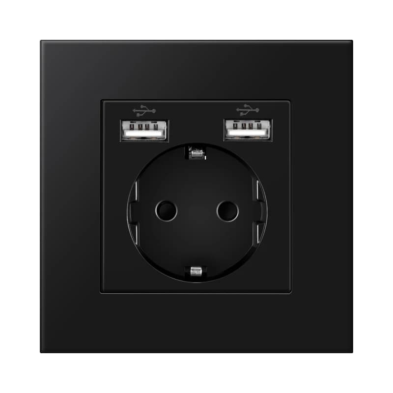 NYWP prise USB murale avec Double prise Standard ue 16A mur intégré AC 110 V-250 V nouveau Style prise de salle de panneau
