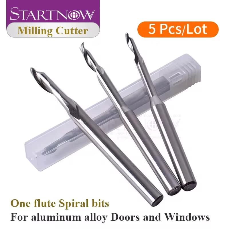 Startnow 5 pièces CNC fraise en alliage d'aluminium carbure de tungstène acier matériel simple bord flûte solide fraise gravure Bits