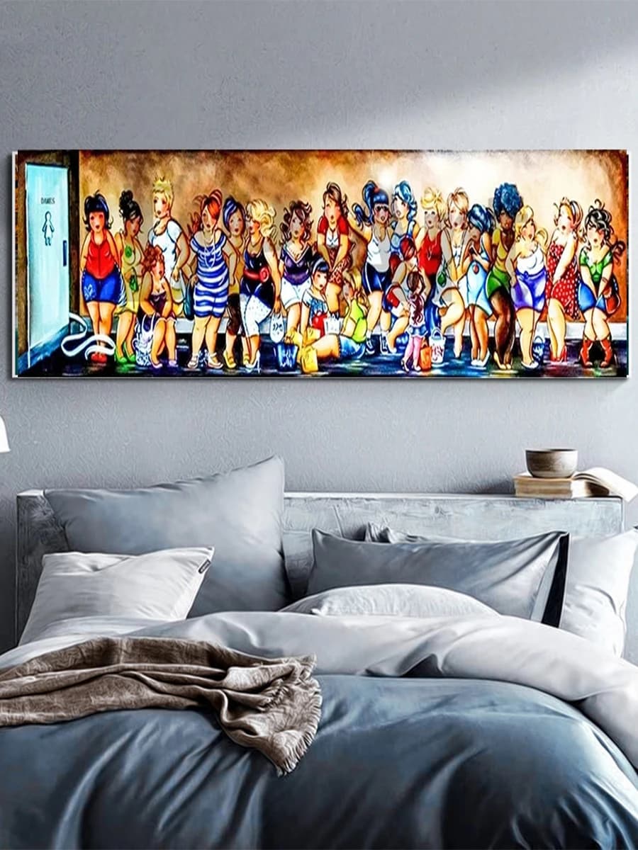 Peinture de diamant de femmes de bande dessinée, art mural de mosaïque de point de croix de cristal de diamant, image de femmes de grosse dames se rassemblent, 5D plein carré et rond