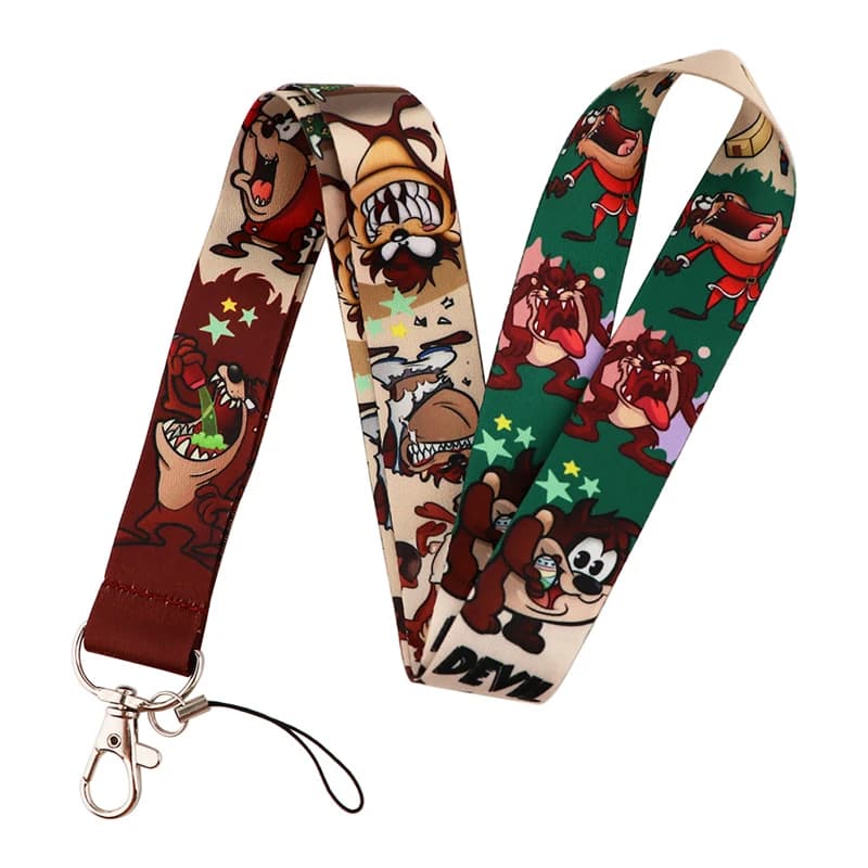Porte-clés diable de Tasmanie, lanières, porte-Badge d'identité, carte d'identité, porte-Badge de téléphone portable, sangle de clé, rubans, cadeaux