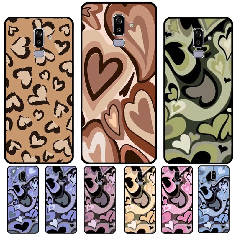 Coque de téléphone Samsung avec motif de cœur violet, étui esthétique, pour Galaxy J1 J3 J5 J7 A3 A5 2016 2017 A6 A8 J4 J6 Plus J8 A9 J2 Core 2018
