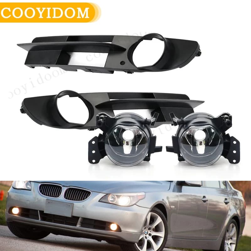 Couvercle de cadre de décoration de phares antibrouillard de voiture, style de voiture, BMW E60, 525I, 530I, E61, 545I, cape I, 51117049243/51117049244
