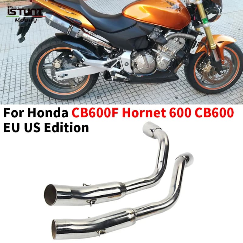 Tuyau intermédiaire à enfiler en acier inoxydable pour Honda Hornet, tuyau d'accès arrière modifié, édition UE et US, 600mm, CB600F Hornet 50.8