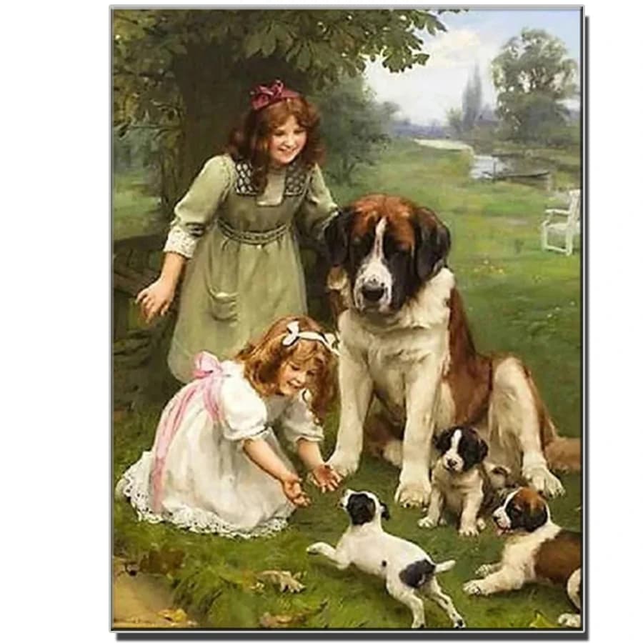 Peinture diamant Saint Bernard pour filles, broderie diamant carré, point de croix, cadeau de décoration d'intérieur, offre spéciale, nouveau