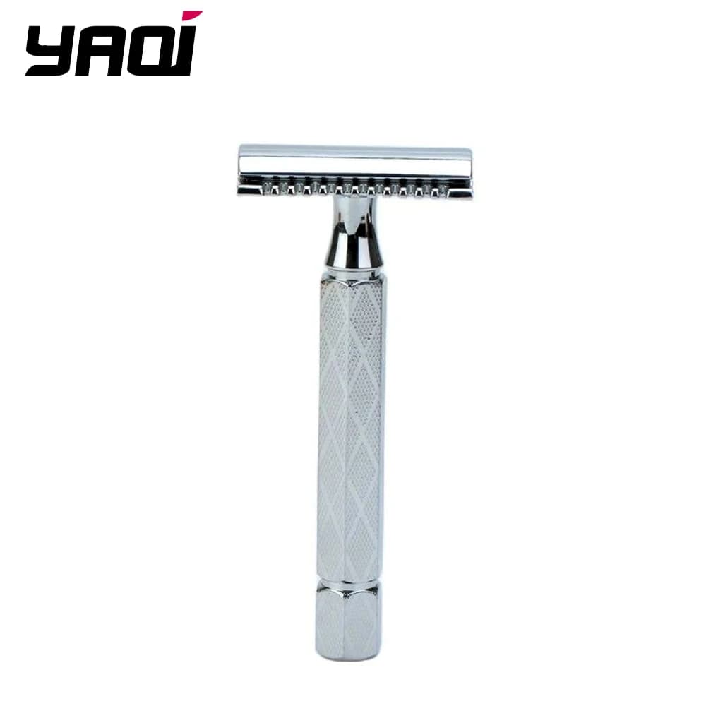 YAQI – rasoir de sécurité avec manche en aluminium pour hommes, 12mm, couleur chromée