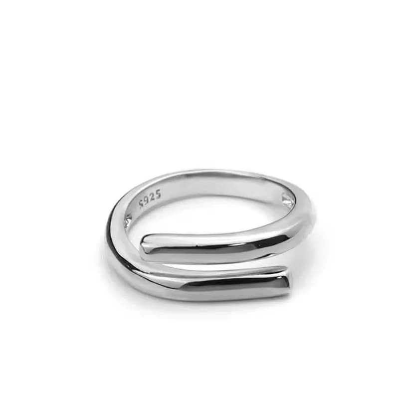 XIYANIKE – bague géométrique Double couche couleur argent, breloque féminine, mode Simple, ouverture légère, luxe, bijoux faits à la main, cadeau