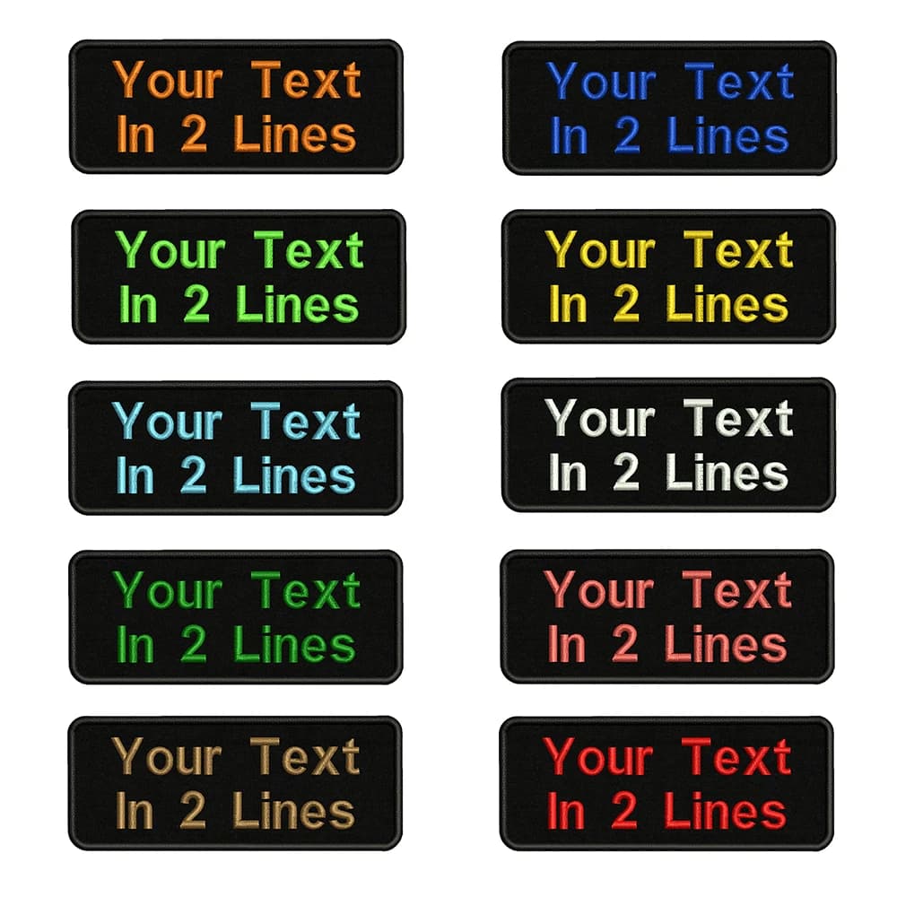 10x4 cm broderie 2 lignes nom personnalisé texte Patch rayures Badge fer sur ou patchs