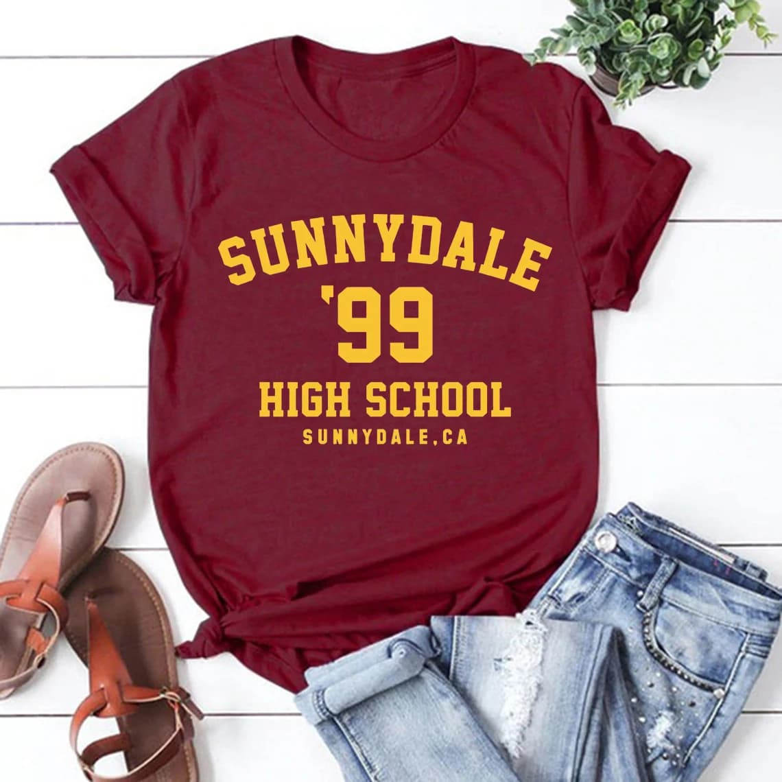 Sunnydale 99 lycéen unisexe T-shirts Sunnydale mode d'été graphique t-shirt femmes décontracté Harajuku chemise décontracté hauts