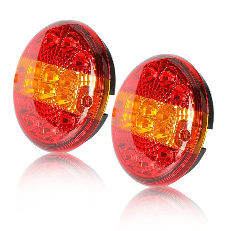 Feu arrière de remorque LED 12 V 24 V, 2 paquets, feu arrière rond de camion, indicateur de feu de freinage étanche pour remorque camion caravane Van