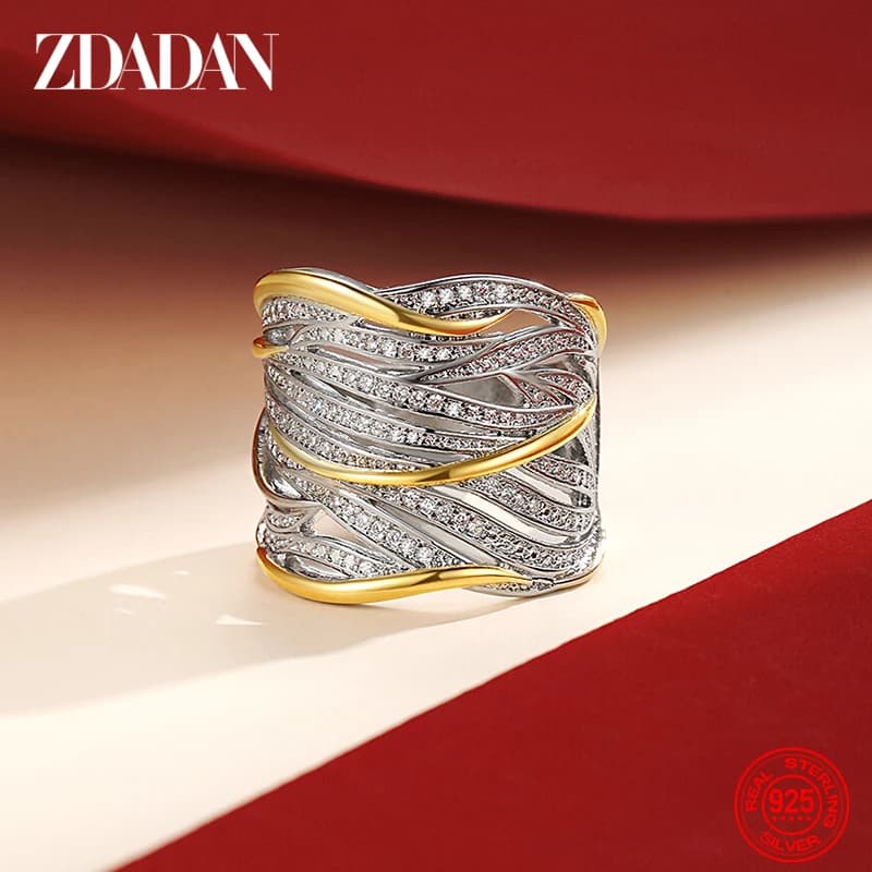 ZDADAN – bague tressée en argent Sterling 925 pour femmes, bijoux, cadeau de fête