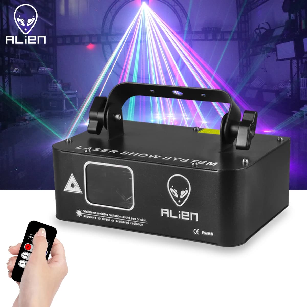 ALIEN RGB 500mW Projecteur de faisceaux laser scanner Ligne lumiere DMX effet éclairage de scène Lazer Lampe de Scène projecteur parti lumière Eclairage DJ Disco pour piste de danse Dj mariage fête
