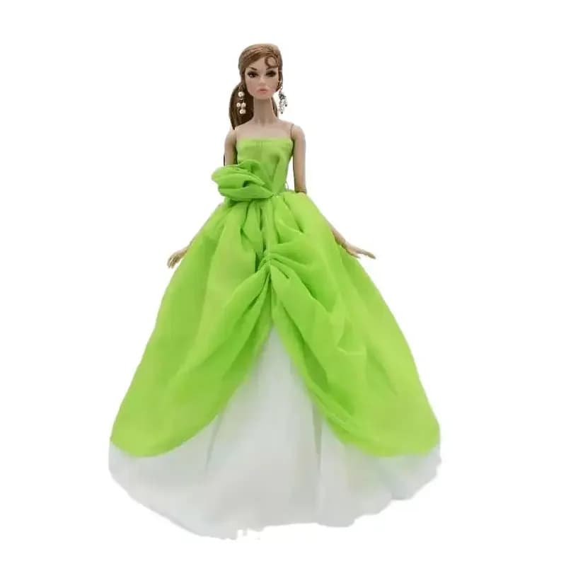 BJD – vêtements de poupée pour Barbie, robe de princesse verte et blanche à épaules dénudées, robe de fête de mariage, 1/6 pouces, accessoires jouets, 11.5