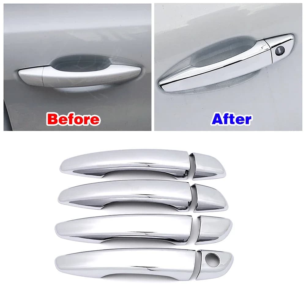 Couvercle de Poignée de Porte Chromé, Autocollant de Protection de Garniture, Décoration pour KIT 308, 408, 508, 3008, 5008