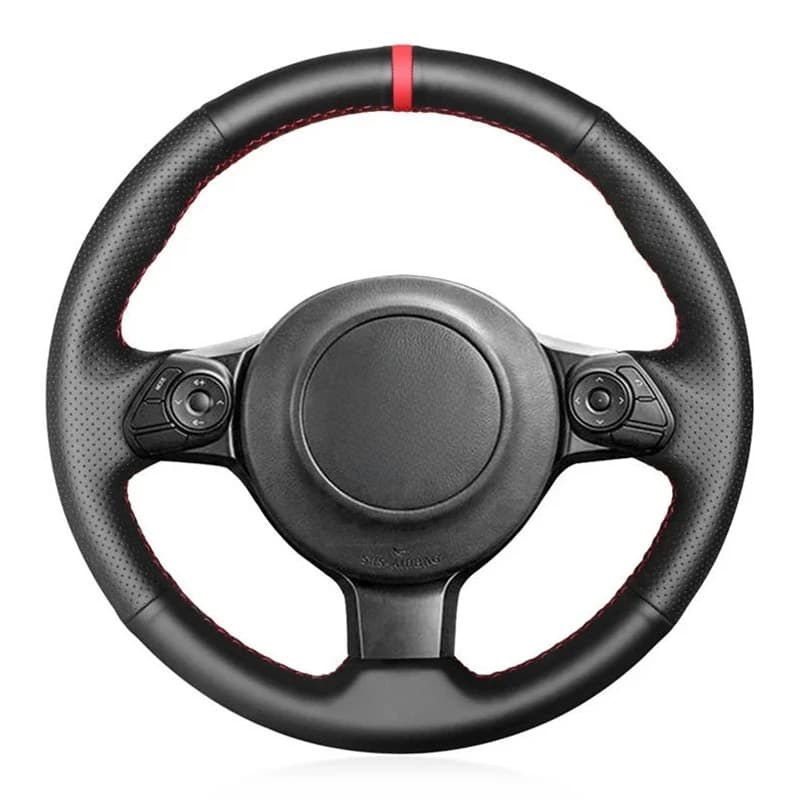 Housse de volant de voiture en cuir artificiel noir souple, cousue à la main, pour Toyota 86 2016 2017 2018 2019 Subaru BRZ 2016 2017
