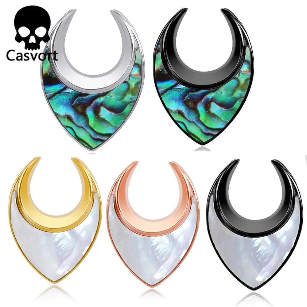 Casvort 2 pièces tunnel de selle de mariage cintres jauges d'oreille bouchons civière mode Piercing corps bijoux boucles d'oreilles extenseur 2g-1''
