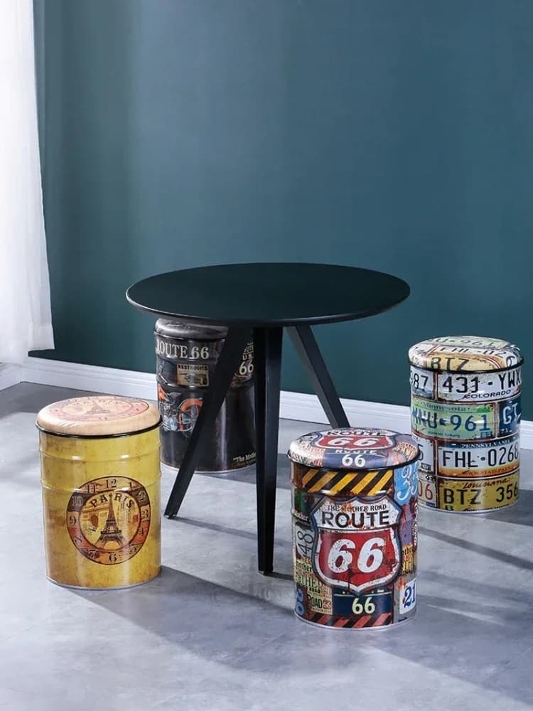 Tabouret de rangement en fer de grande capacité, chaise de comptoir de Bar créative, siège de maison et de bureau Durable pour un confort quotidien, repose-pieds élégant