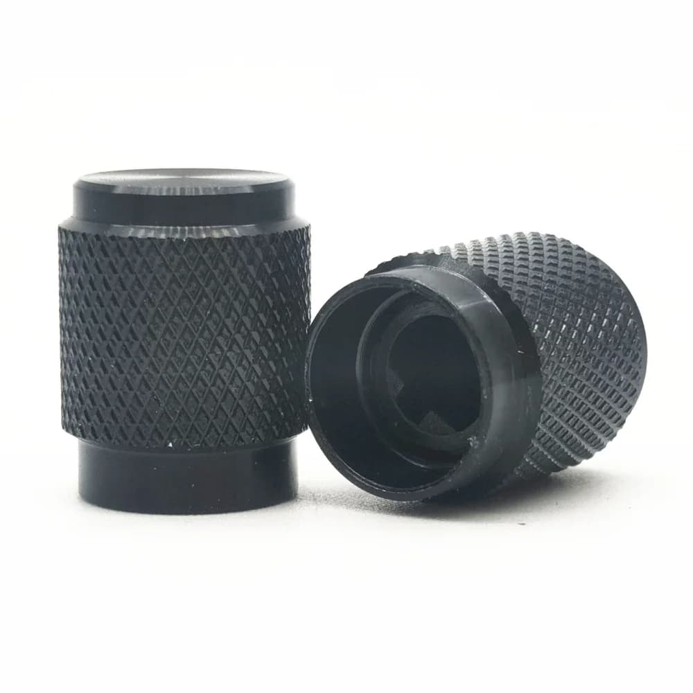 Pommeau de potentiomètre en aluminium et plastique, 2 pièces, bouton de Volume de voiture, amplificateur de puissance, trou de 6mm, axe D 12.5x16mm(dh)