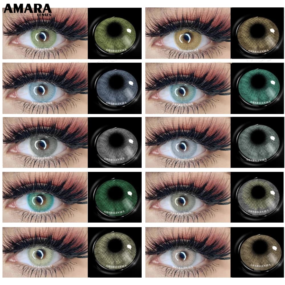 AMARA 1 paire de lentilles de Contact de couleur pour les yeux lentilles marron naturel beauté mode Monet lentille lentilles bleues Contact pour les yeux verts