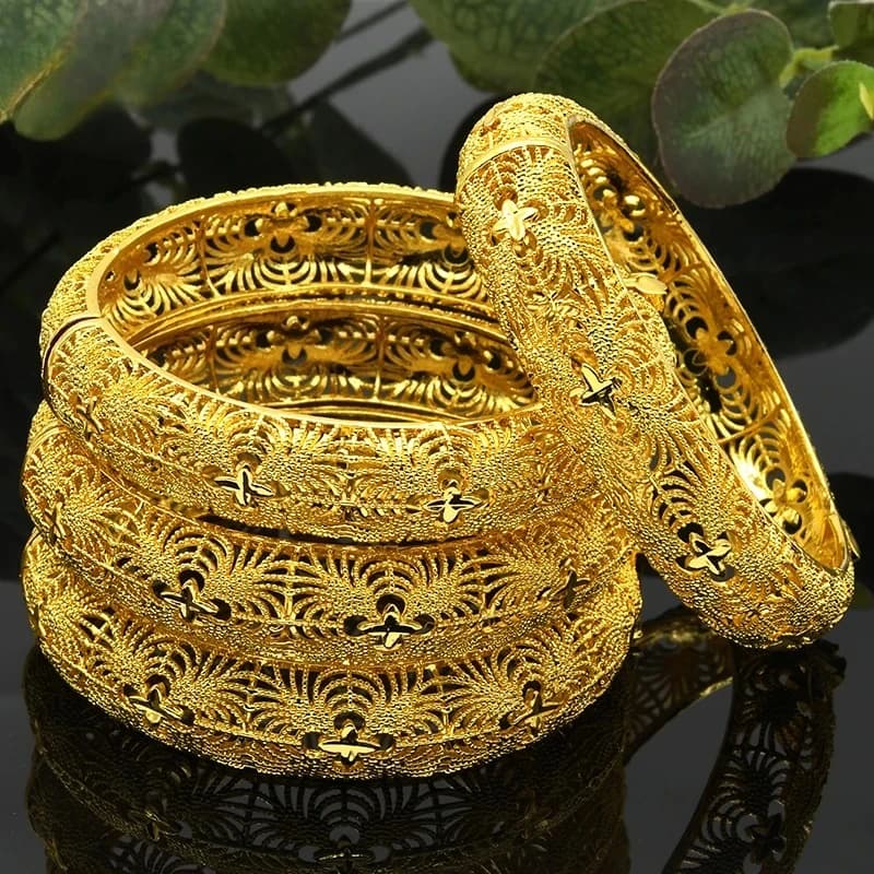 ANIID Dubai 24K couleur or Bracelets pour femme bijoux de luxe Designers Bracelets indiens africain arabe gros mariage mariée