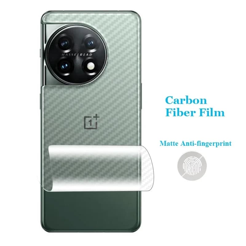 Film de protection arrière transparent en fibre de carbone 3D (non en verre) pour OnePlus 15 15R 15T 13 13R 12 12R 11 11R 10T 10R 9R Pro