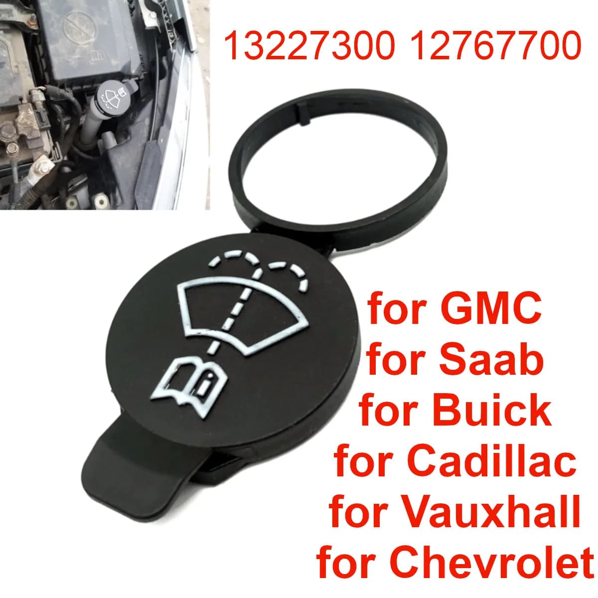 Couvercle de bouchon de réservoir précieux pour lave-glace, lave-glace des Émirats arabes unis, Chevrolet, Opel, Sachfor Buick, Saab, Cadgrad, 13227300