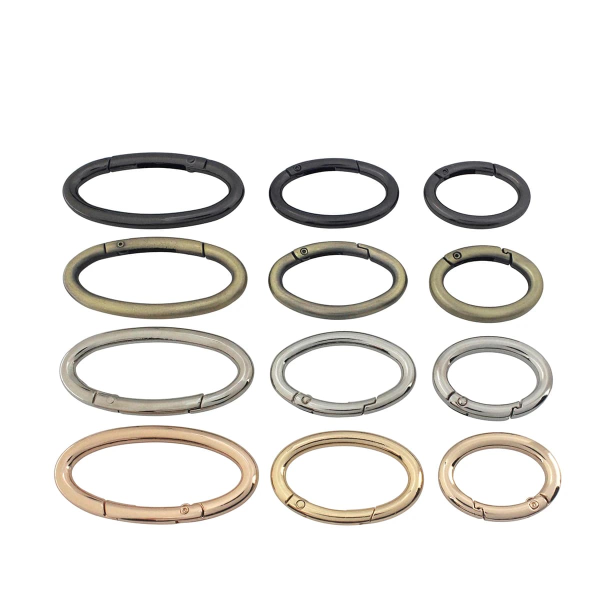 1x anneau ovale en métal mousqueton porte à ressort déclencheur fermoirs Clips pour artisanat en cuir ceinture sangle porte-clés crochets S/M/L