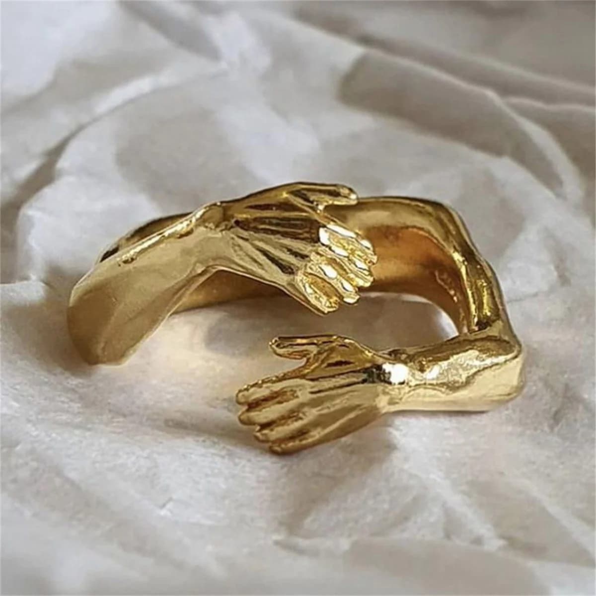 Bagues à main sculptées en forme de câlin d'amour romantique, amour créatif pour toujours, ouverture réglable pour femmes et hommes, bijoux à la mode, nouvelle collection